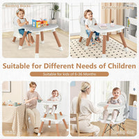 INFANS 8 in 1 Baby High Chair, Convertible Highchair for Babies and Toddlers (White)