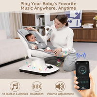 Baby Swings for Infants, Electric 3D-Motion Baby Swings with 7 Modes, 5-Point Harness, APP Control (7-33lbs)