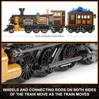 Funwhole Train Lighting Building Bricks Set - Steampunk Ore Train LED Light Building Set 1056 Pieces for Adults and Teens