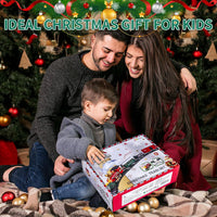 Christmas Train Set Toy, Train with Steam Engine, Cargo Car and Long Track, Light & Sounds for age 3-7