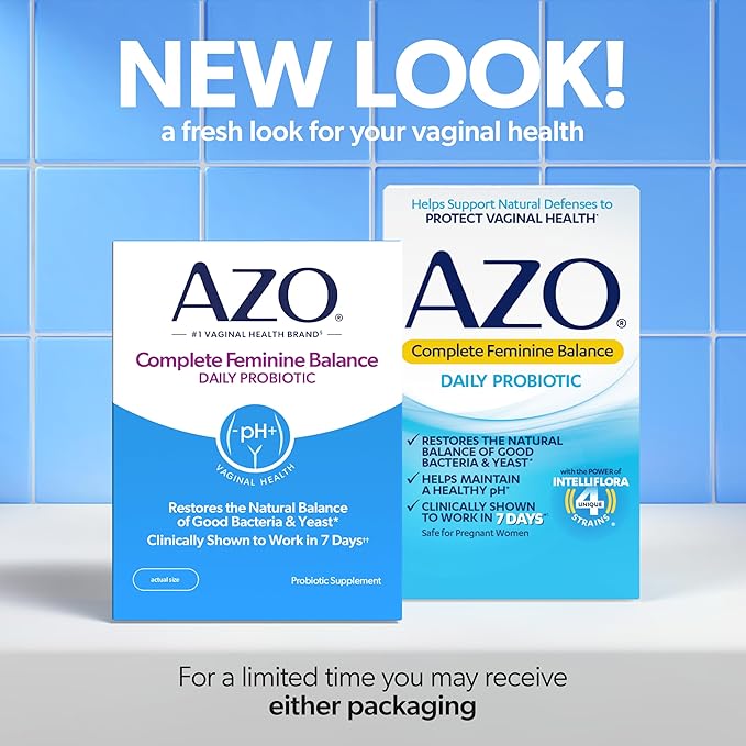 AZO Complete Feminine Balance Daily Vaginal Probiotics for Women, 30 Count