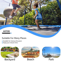 8FT Trampoline for Kids with Safety Enclosure Net，Outdoor Trampoline with Basketball Hoop