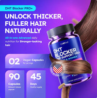 Crotar DHT Blocker for Women & Men | Dual Action Hair Growth Supplement | Saw Palmetto and Pumpkin Seed Oil, Biotin 5000 mcg, Zinc | Hair & Scalp Support Herbal Complex | 90 Capsules