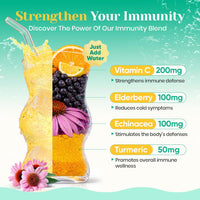 Venture Pal 2-in-1 Hydration + Immune Electrolytes Powder Packets with 7 Electrolytes & 6 Vitamins,16 Sticks