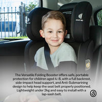 InfaSecure Versatile Folding Booster Seat, 4 to 8 Years, Black, CS6613V