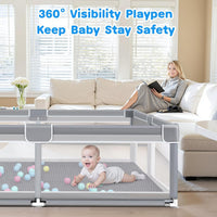 Baby Playpen, 120 * 120cm Playyard Play Pens with 50 Balls,Mat and bag