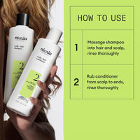 Nioxin Duo Kit | System 2 Scalp + Hair Thickening Shampoo & Conditioner, 10.1 Fl Oz Each | For Natural Hair with Progressed Thinning