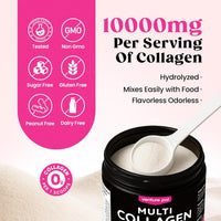 Venture Pal Multi Collagen Protein Powder Type I, II, III, V, X - Hydrolyzed Collagen Peptides MSM + GC & Vitamin C Collagen Supplement for Women & Men | Joint, Hair, Skin & Nail Support | Non-GMO