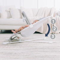Baby Delight Highland Baby Bouncer | Infant | 0 – 6 Months | 3-Position Recline | Pebble Grey