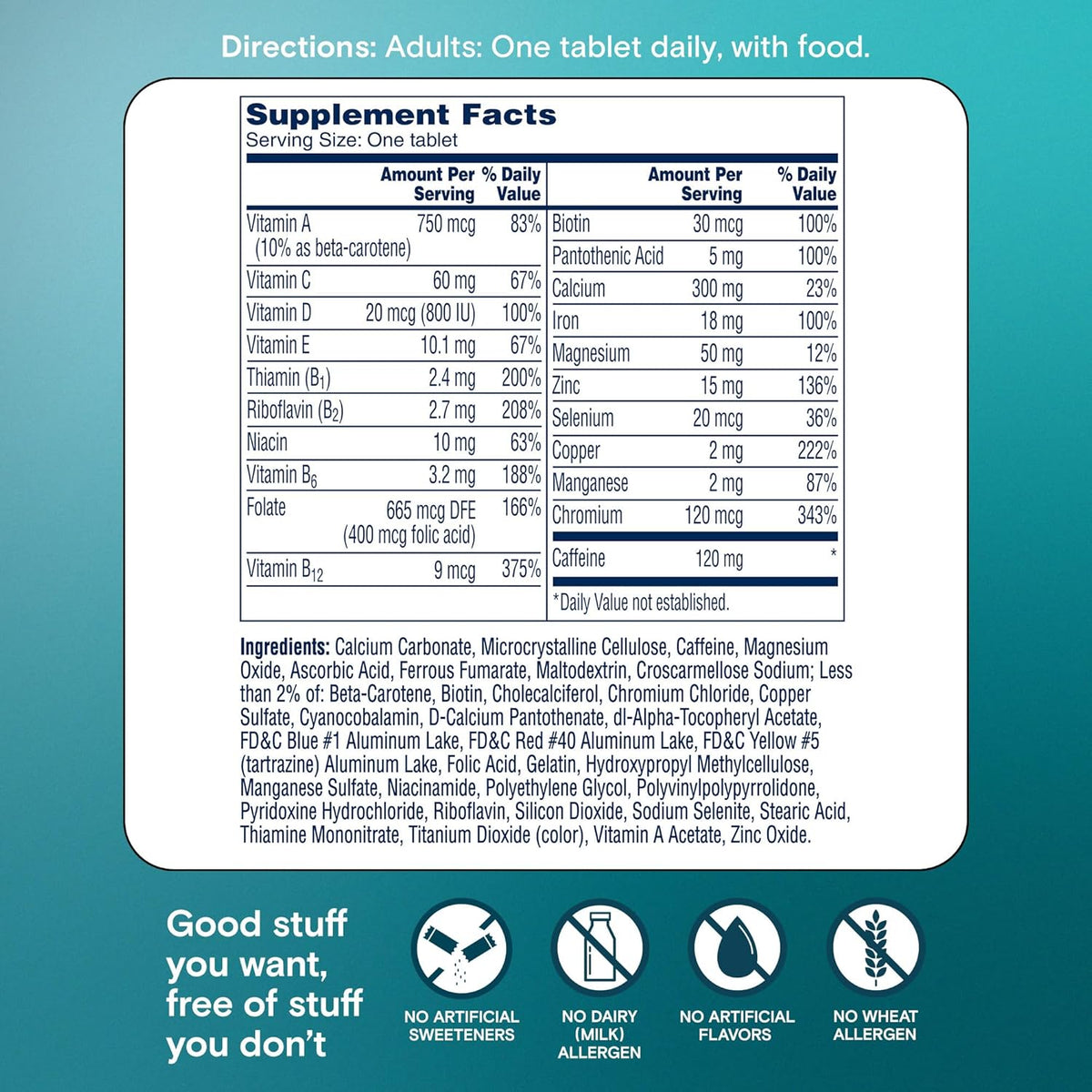 One A Day Women's Active Metabolism Daily Essential, Multivitamin for Women, Metabolism Support, 120 Count