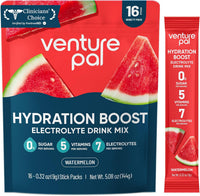 Venture Pal Sugar Free Electrolyte Powder Packets - Liquid Daily IV Hydration Packets for Rapid Rehydration | 7 Electrolytes & 5 Vitamins | Keto Friendly | Non-GMO | Vegan | Fast Dissolve | 16 Sticks