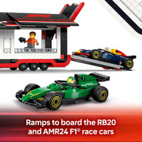 LEGO City F1 Truck with RB20 & AMR24 F1 Cars, Kids Toy for 8+ Year Old Boys & Girls