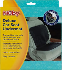 Nuby On The Go Kids Car Seat Protection Undermat, Protects Upholstery from Indentations, Scratches, and Spills, Black