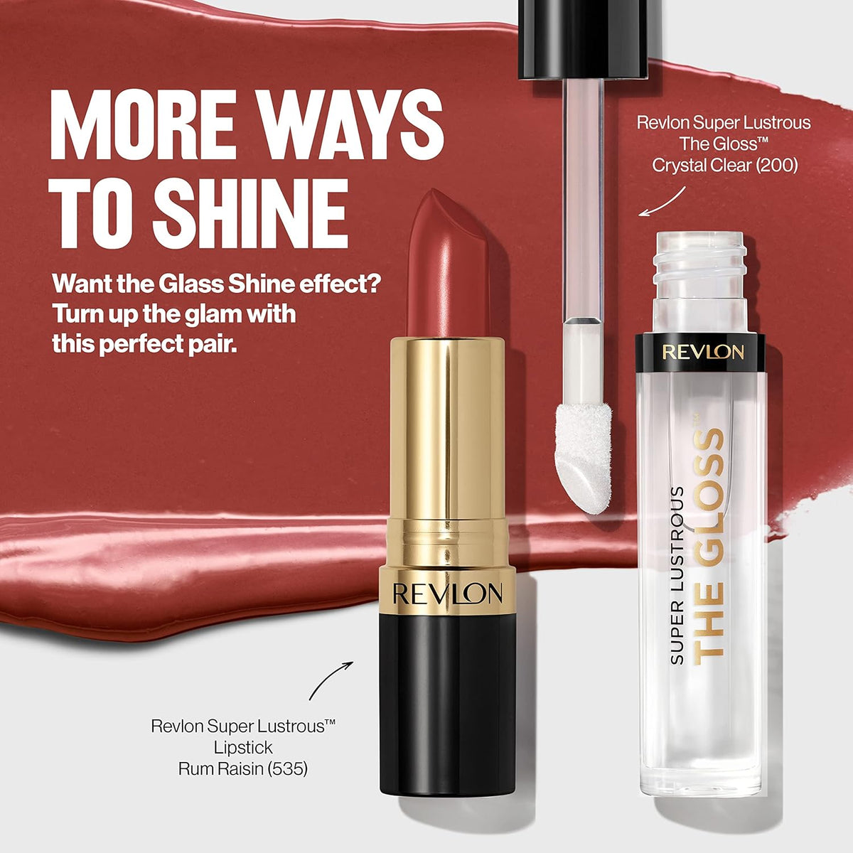 Revlon Super Lustrous Lip Gloss, Non-Sticky, Hydrating, High Shine Finish, 200 Crystal Clear, 0.13 oz