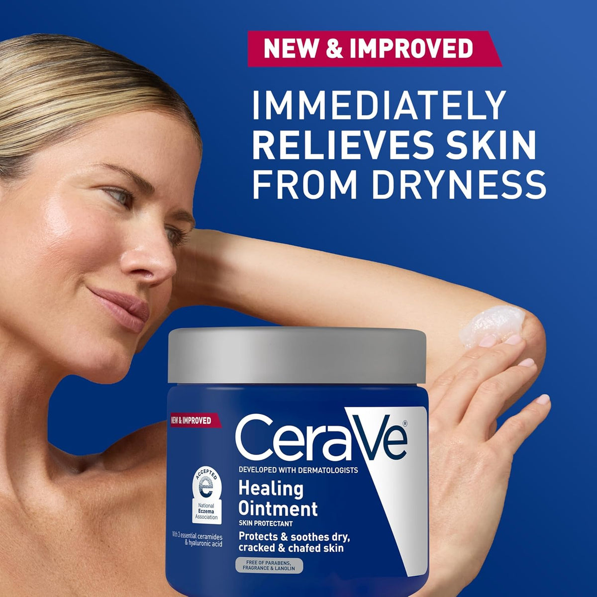 CeraVe Healing Ointment, Hydrating Skin Protectant With Petrolatum, Hyaluronic Acid & Ceramides 12oz