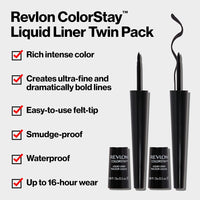 Revlon Liquid Eyeliner, ColorStay Eye Makeup, Waterproof, Smudgeproof (Pack of 2)