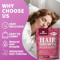 Hair Growth Gummies Women Vitamins—excellerator Nourish Hair and Nail Promote Fuller Locks with a Natural, Gentle Formula—Filled Gummies—Mixed Berry Flavor—90 Count (45-Day Supply)