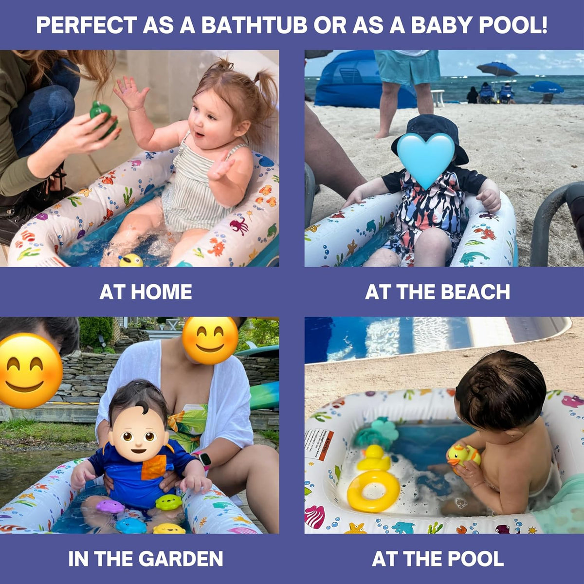 Mommy's Helper | Inflatable Under The Sea Baby Bathtub, Portable Bathtub Recommended Months 6 to 24