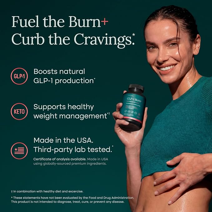 GLP-1 Supplement for Appetite Support with BHB Ketones, ACV, Berberine HCL,Made In USA