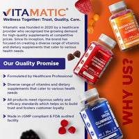 Vitamatic Biotin Gummies 10,000 mcg for Stronger Hair, Skin & Nails - 60 Vegan Gummies - Also Called Vitamin B7 (3 Bottles)