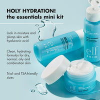 e.l.f. Skin Holy Hydration! The Essentials Mini Kit, Cleanser, Toner & Moisturizer for Hydrated