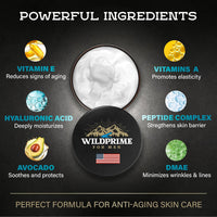 Men's Face Moisturizer Cream - Anti Aging & Wrinkle - Made in USA - Collagen, Hyaluronic Acid, Vitamins E & A, Avocado Oil - After Shave Lotion - Age Facial Skin Care, Day & Night Moisturizing, 2 oz