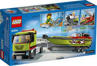 LEGO City Race Boat Transporter 60254 Race Boat Toy, Fun Building Set for Kids