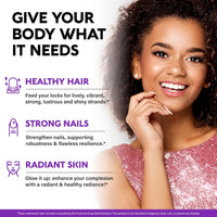 Biotin Gummies with Collagen - Hair Growth Support Skin, & Nail Strength - for Women & Men - 60 Gummy-USA made