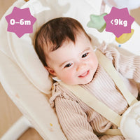 Badabulle Baby Swing Buddy Cream, Remote Control Electric Side-to-Side Baby Swing Chair from birth - 3 swing speeds - 8 lullabies - Play arch