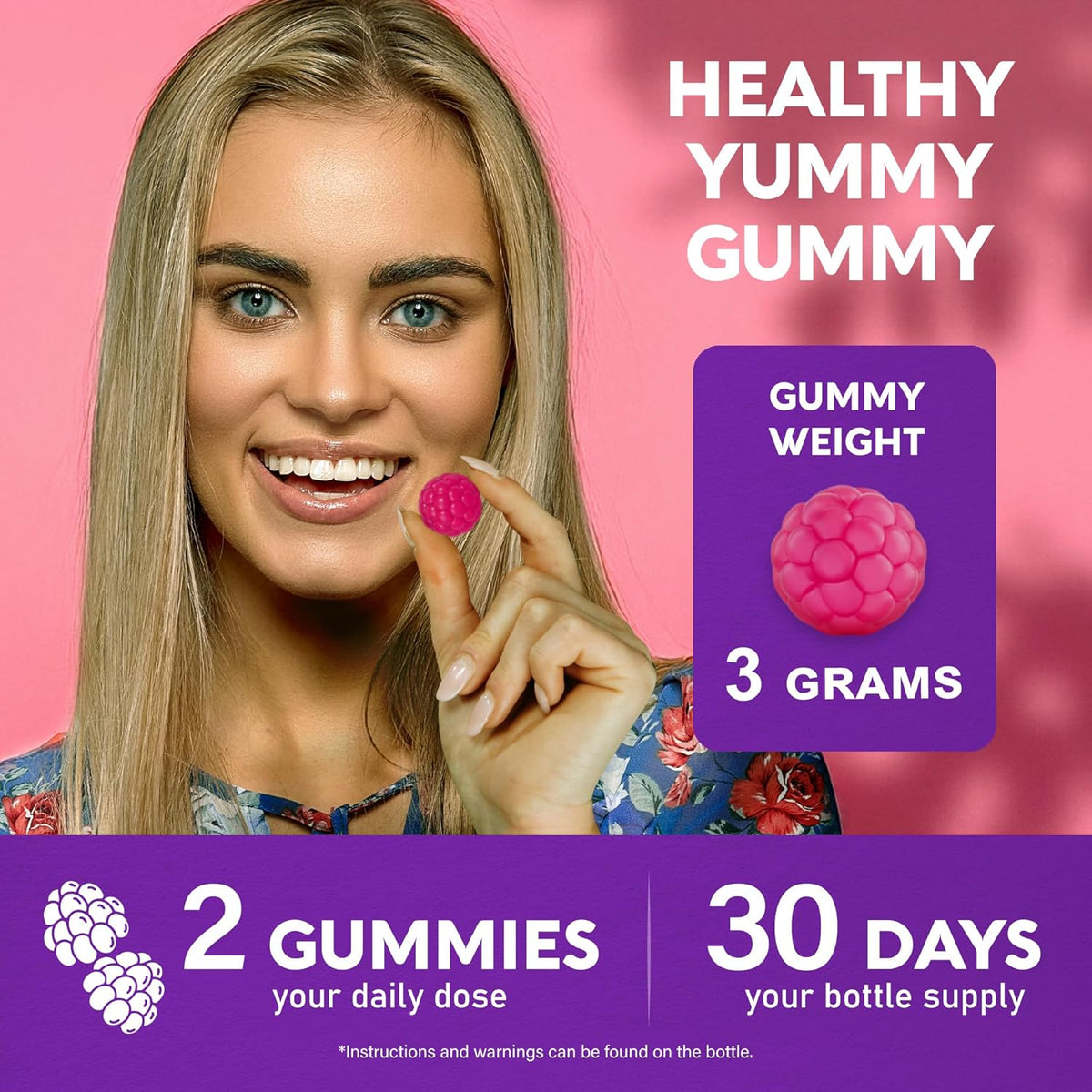 Biotin Gummies with Collagen - Hair Growth Support Skin, & Nail Strength - for Women & Men - 60 Gummy-USA made