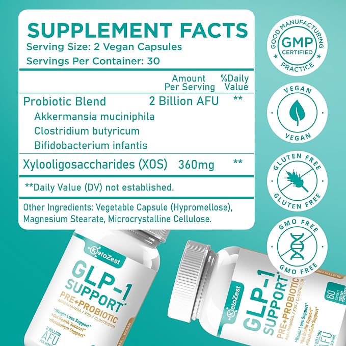 GLP-1 Support Weight Loss Supplement - Prebiotic Probiotic