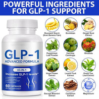 GLP-1 Supplement for Women & Men, 43-in-1 Natural Complex to Boost GLP-1 Levels, Support Appetite Control, Satiety, Metabolism & Digestive Health, Probiotic Nutritional Supplements - 60 Capsules