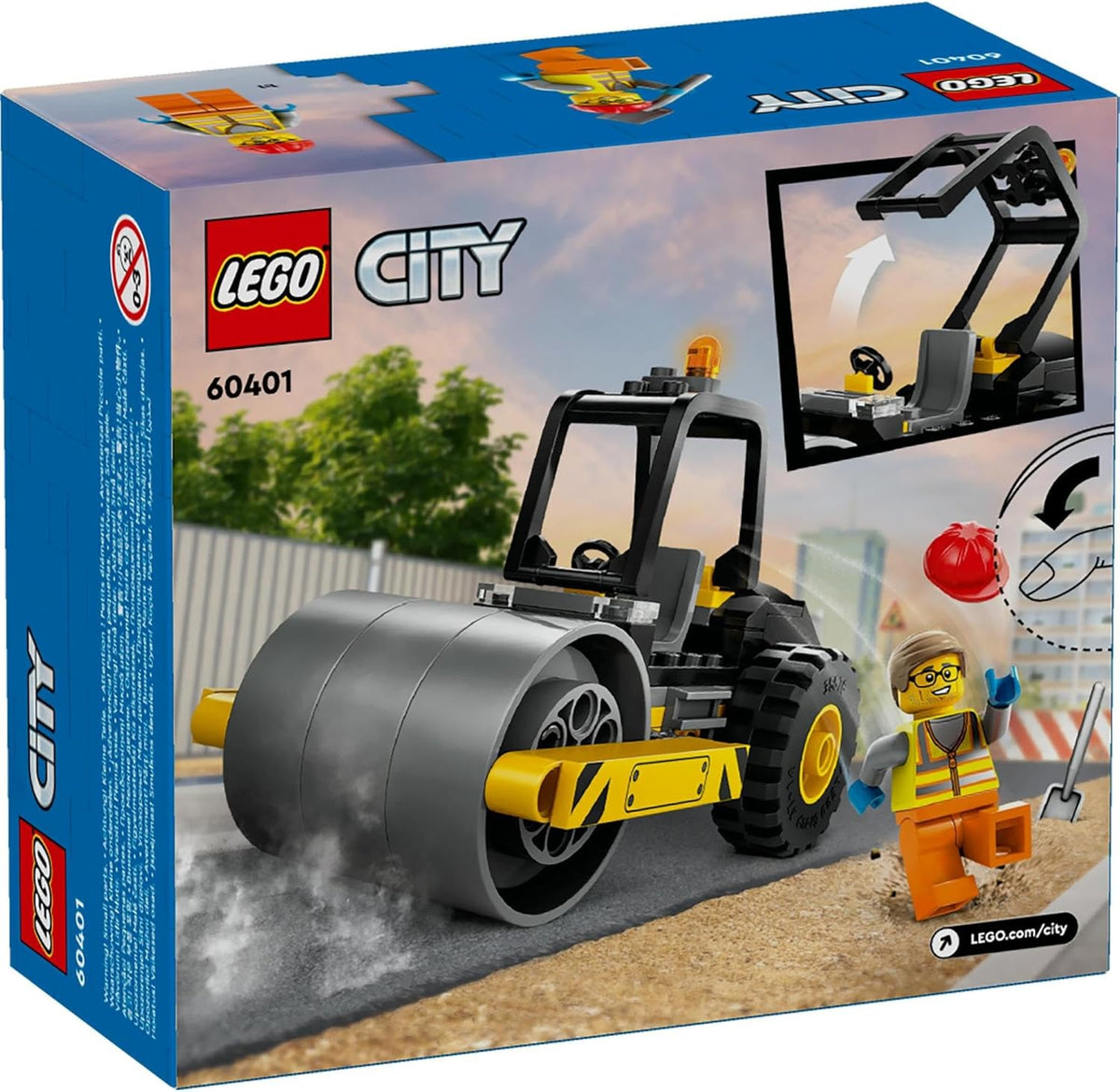 LEGO City Construction Steamroller, Vehicle Toy for 5+ Year Old Boys & Girls