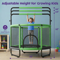 Hurtle 55" Trampoline for Kids with Safety Enclosure - 440lbs Capacity Indoor/Outdoor Toddler Trampoline
