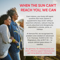 Venture Pal 5-in-1 Vitamin D3 10000 IU & K2 as MK-7 200mcg with Magnesium, MCT Oil, Zinc, Sugar-Free Vitamin D Liquid |Maximum Absorption for Bone, Mood & Immune Health - 2 FL OZ, 67 Days