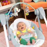 Bright Starts, Whimsical Wild Portable Compact Automatic Baby Swing with Music