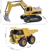 JOYIN 2 PCS Remote Control Construction Vehicle Toy Set