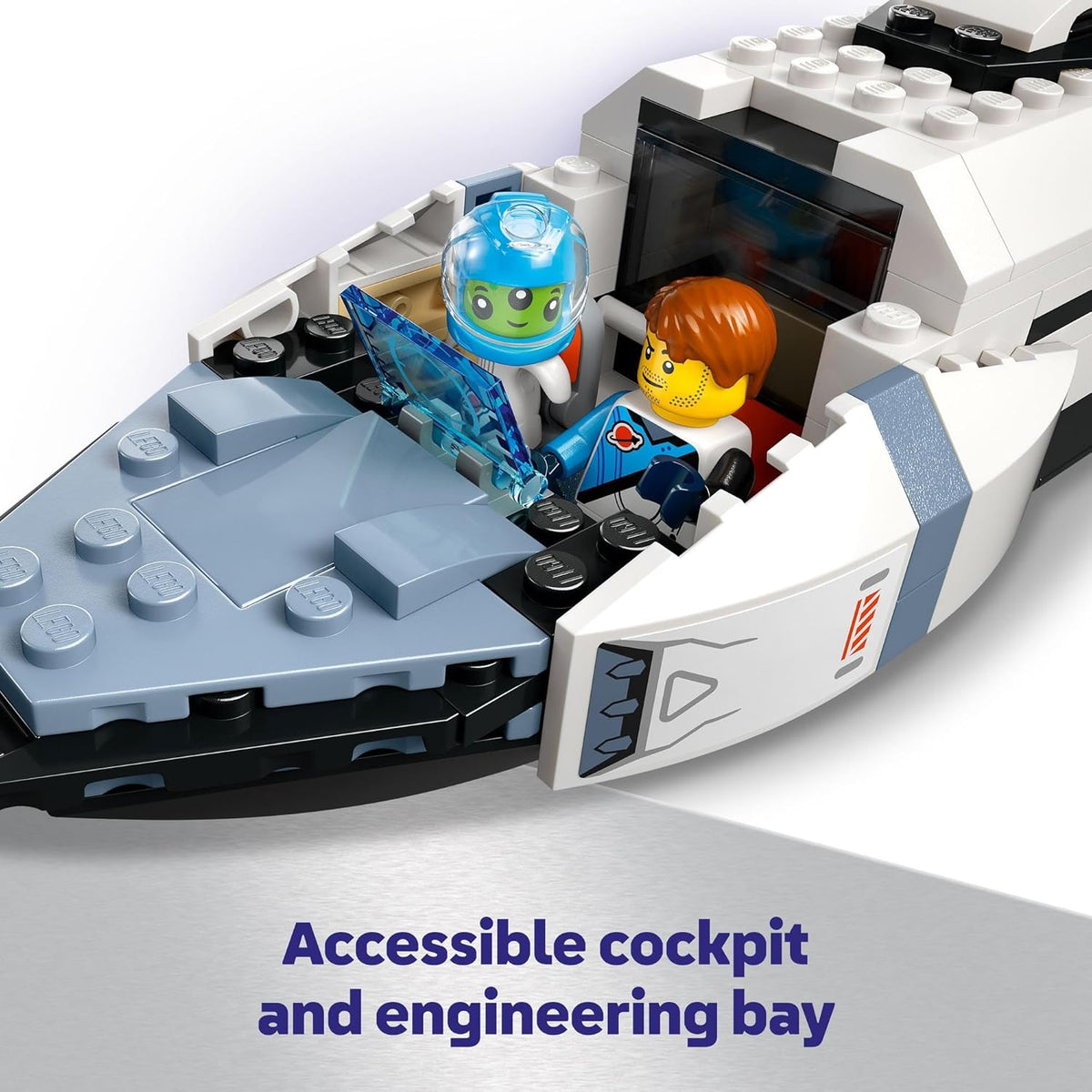 LEGO City Modular Galactic Spaceship Toy for 7+ Year Old Boys & Girls, Building Set with 4 Astronaut Minifigures & an Alien Figure, Kids Space Rocket Toy, STEM Construction Block Playset 60446