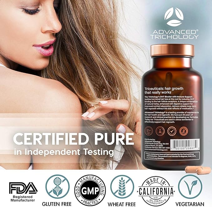 DHT Blocker - Hair Growth Supplement for Genetic Thinning for Men and Women | Guaranteed, Backed by 20 Years of Experience in Hair Loss Treatment Clinics