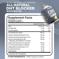 Nutrivein Premium DHT Blocker for Men & Women - with Biotin - 30 Day Supply (60 Caps)