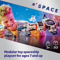 LEGO City Modular Galactic Spaceship Toy for 7+ Year Old Boys & Girls, Building Set with 4 Astronaut Minifigures & an Alien Figure, Kids Space Rocket Toy, STEM Construction Block Playset 60446