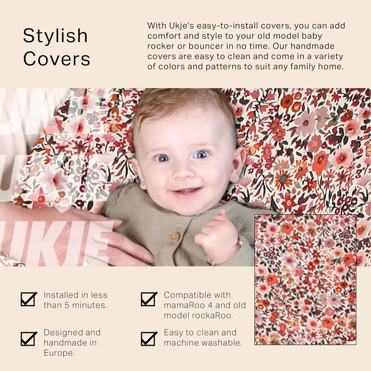 UKJE Protective Baby Rocker Cover - Compatible with Old Model Before 2022 MamaRoo 4 - Baby Swing Cover