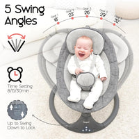 Baby Swings for Infants to Toddler, Electric Baby Swing and Infant Swings for Newborn  (Gray)