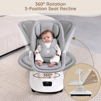 Baby Swings for Infants, Electric 3D-Motion Baby Swings with 7 Modes, 5-Point Harness, APP Control (7-33lbs)