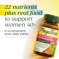 MegaFood One Daily Multivitamin for Women 40+ with 22 Nutrients, 30 Tablets | 30 Servings