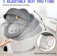 Bliss Gifts & Homewares Electric Baby Swing Seat I Portable Infant Swing with App & Bluetooth, Lullabies, 5 Point Harness, 5 Way Speeds and Remote Control I for Baby Boy Girl Infants Toddler (Black)