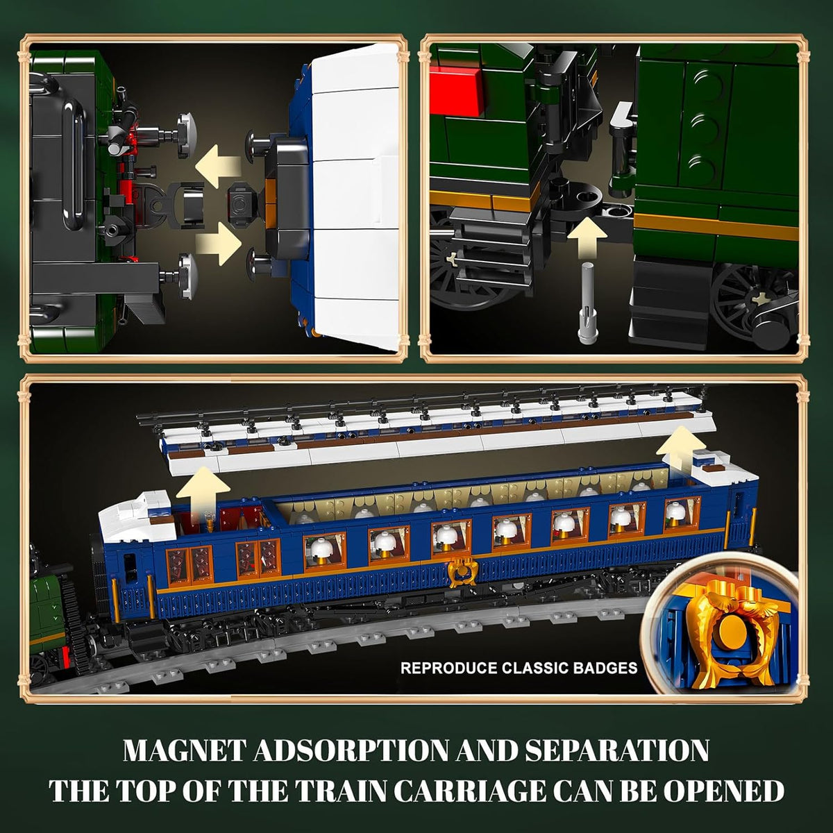 Mould King 12025 Orient Express Steam Locomotive Train Terminal Building Set,Remote Control Train Model Block Kit, STEM Toy to Build for Boys Girls Aged 8+ 3898pcs