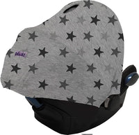 Dooky Hoody Cover for Baby Car Seat/Pram/Stroller/Pushchair, Universal Fit, Protects from Sun, Wind and Light Rain, UPF 50+ UV Protection, Easy to Install and Wash, Grey Stars