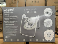 LADIDA Folding Baby Swing, Sweet Little Lamb Design, Soothing Music, Suitable for Newborns 079
