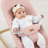 Soft & Foldable Baby Rocker with Adjustable Recline, Premium Linen Fabric & Strong Metal Frame